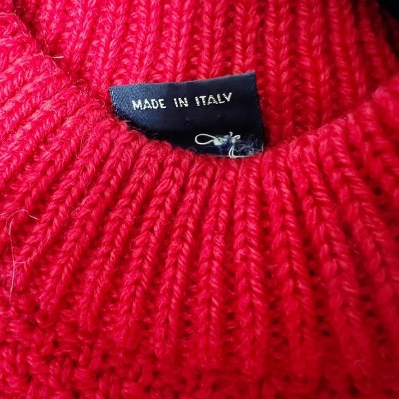 Vintage RollyGo Sweater Red 100% Wool Made in Italy Knit - Picture 5 of 8